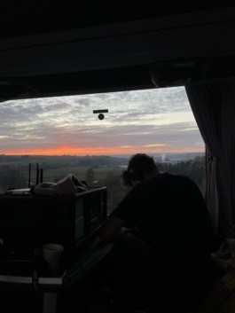 view out of the bus window 